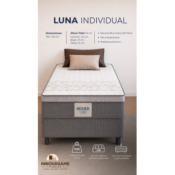 SOMMIER LUNA INDIVIDUAL 90...